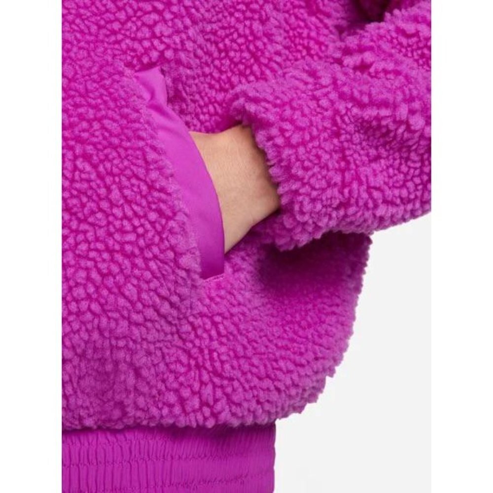 Vintage retro Nike Sherpa fuzzy thick purple pink jacket coat - Picture 4 of 10